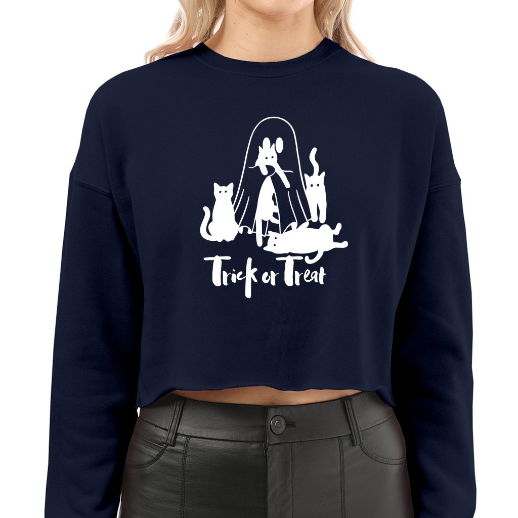 Trick or Treat Cute Ghost Fall Women's outlet Cropped Sweatshirt