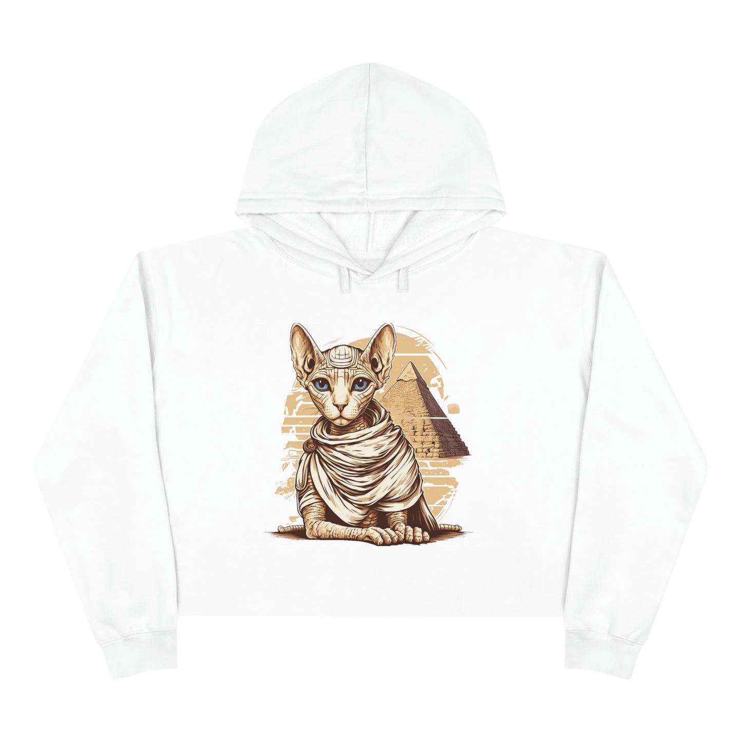 Sphynx cat pyramid Crop Hoodie