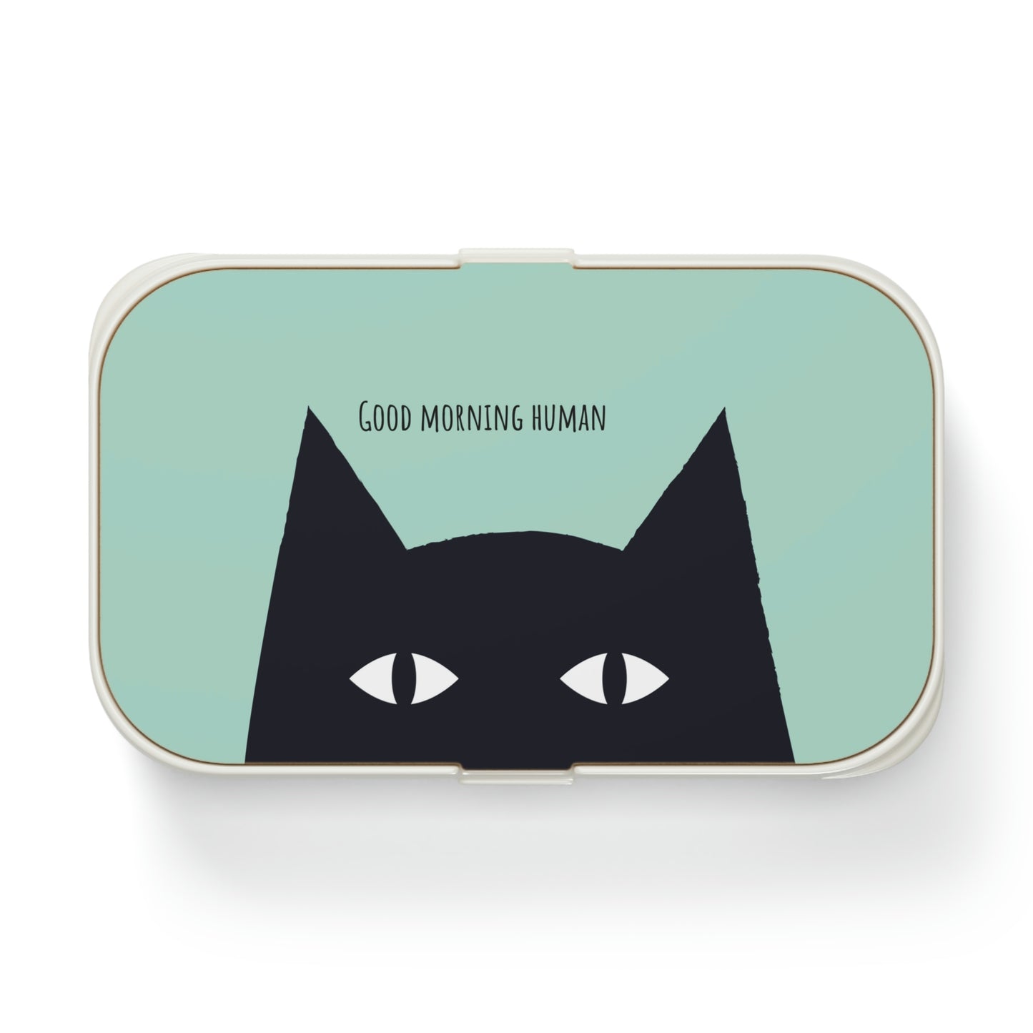 Black Cat says Good Morning Human Bento Lunch Box