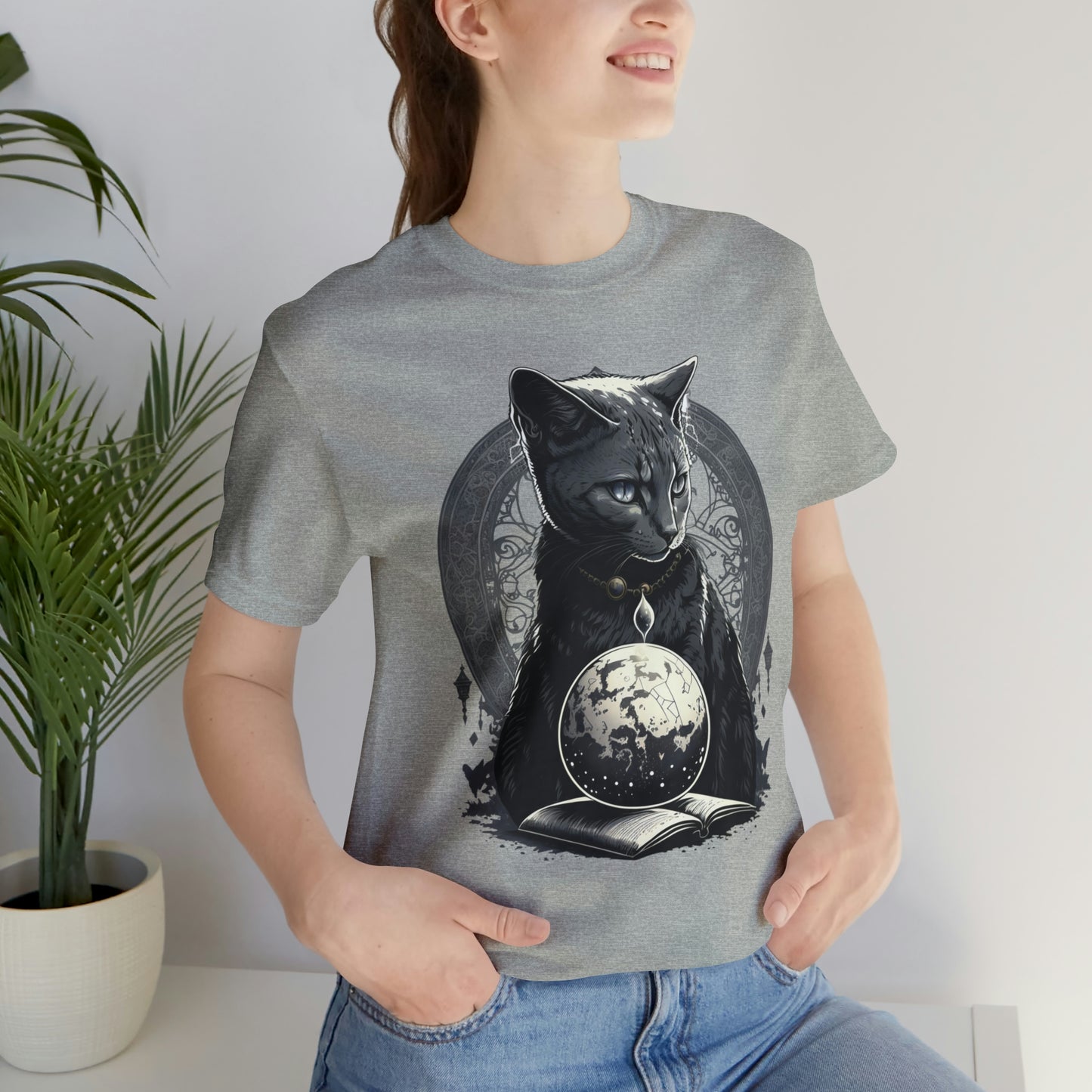 Cosmic cat T-shirt, cat magician shirt, magical cat shirt, witch cat tee, mystical cat shirt, celestial fantasy cat shirt, whimsical tshirt