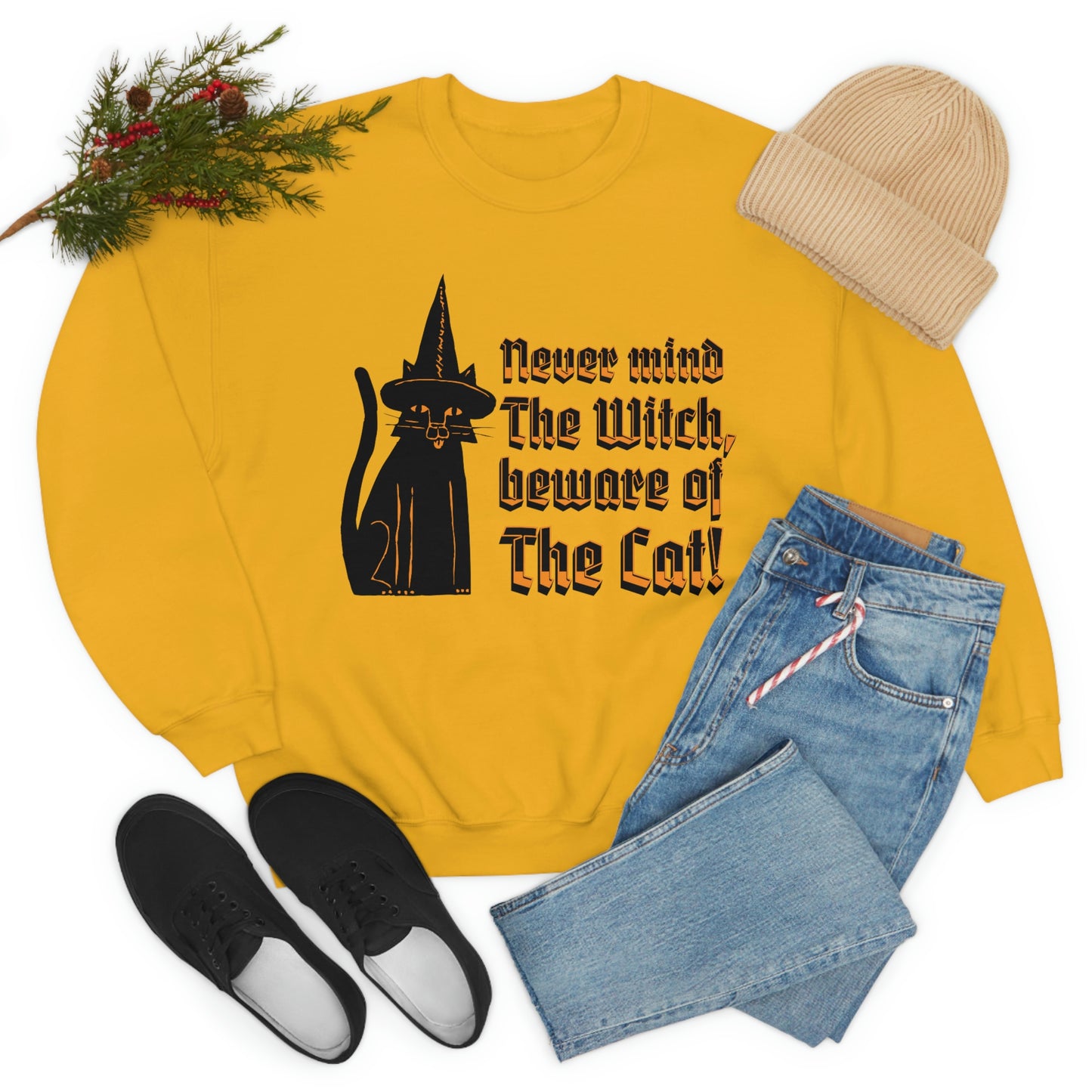 Witchy black cat Sweatshirt, celestial magical cat mom jumper, vintage pullover, aesthetic cat sweater, cat owner gift, witch familiar