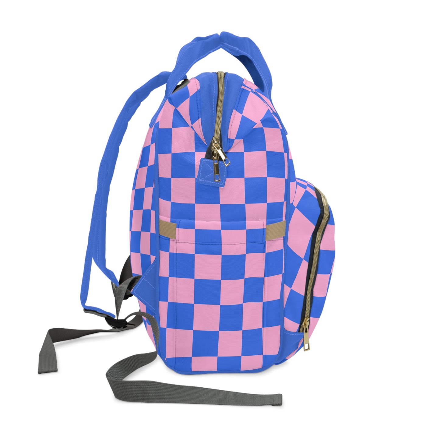 Checkered Funny Cat Large Capacity Backpack