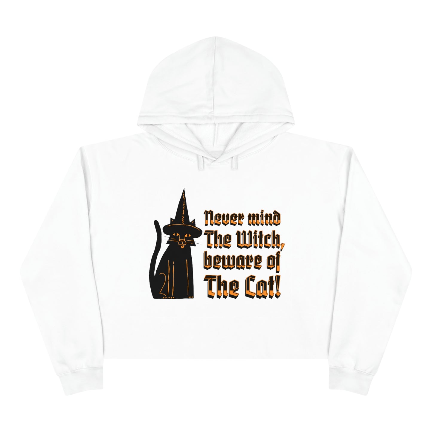 Witchy black cat Crop Hoodie