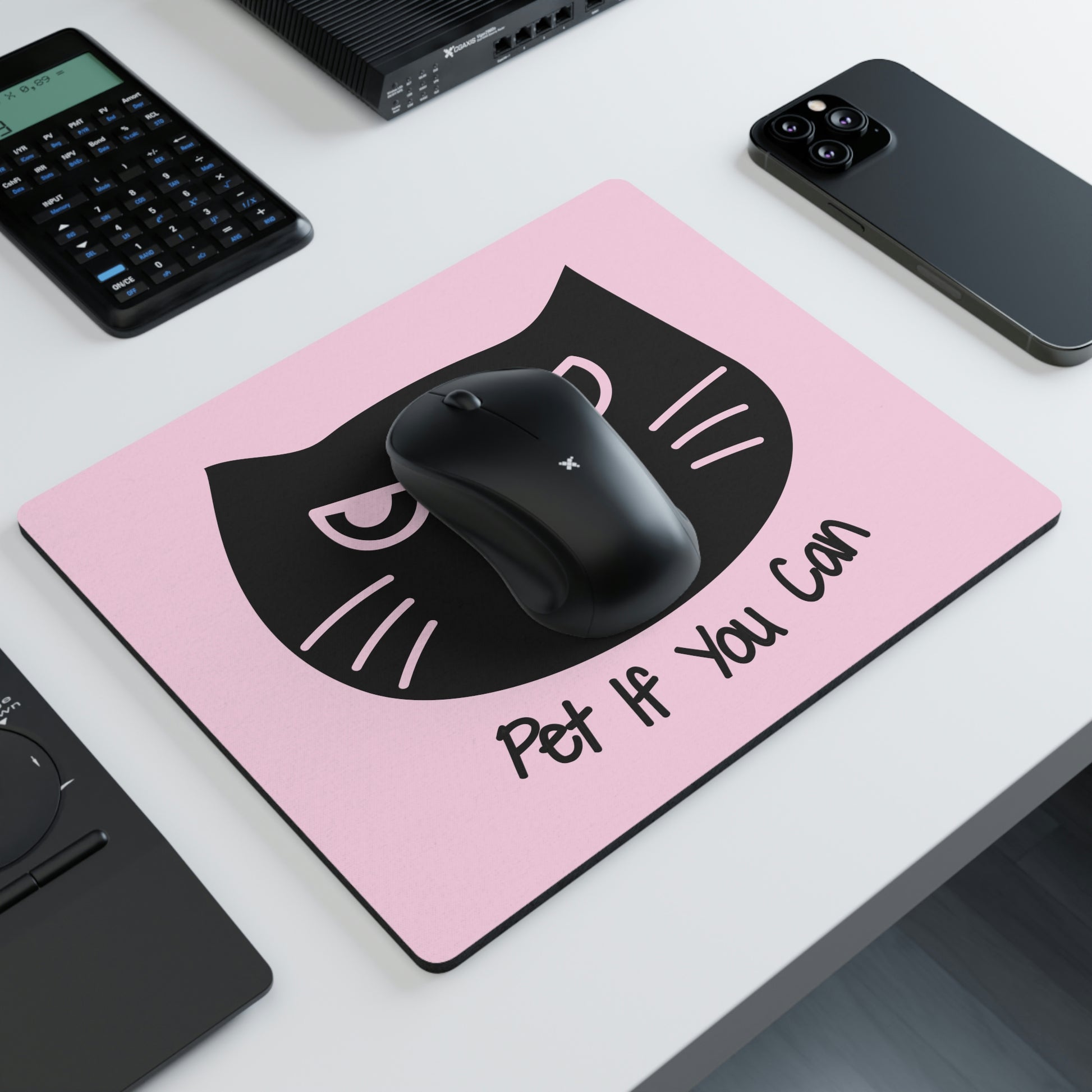 Kawaii cat pet if you can pink Rectangular Mouse Pad, funny cat MousePad, cute cat Mouse Pad, back to school, cat lover gift, cat owner gift