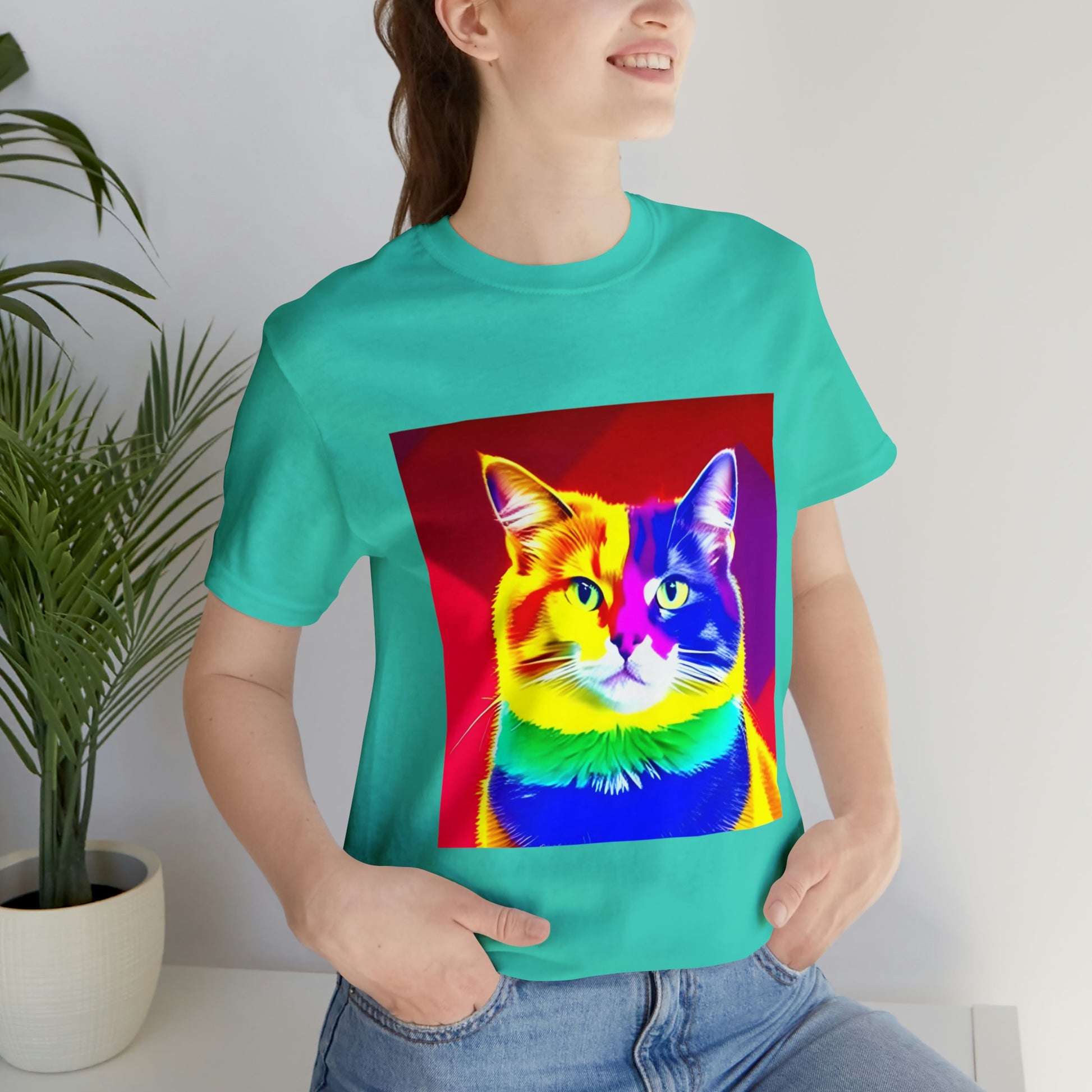 Rainbow Pride Cat T-shirt, Cat LGBTQ shirt, colorful cat shirt, cute Lgbt tee, funny kawaii cat tshirt, Purride cat shirt, cat lover gift