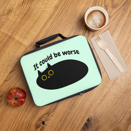 Funny Black cat lunch bag, cute cat picnic bag, cat lover gift, sarcastic cat lunch tote, cat mom gift, kawaii cat lunch bag, back to school