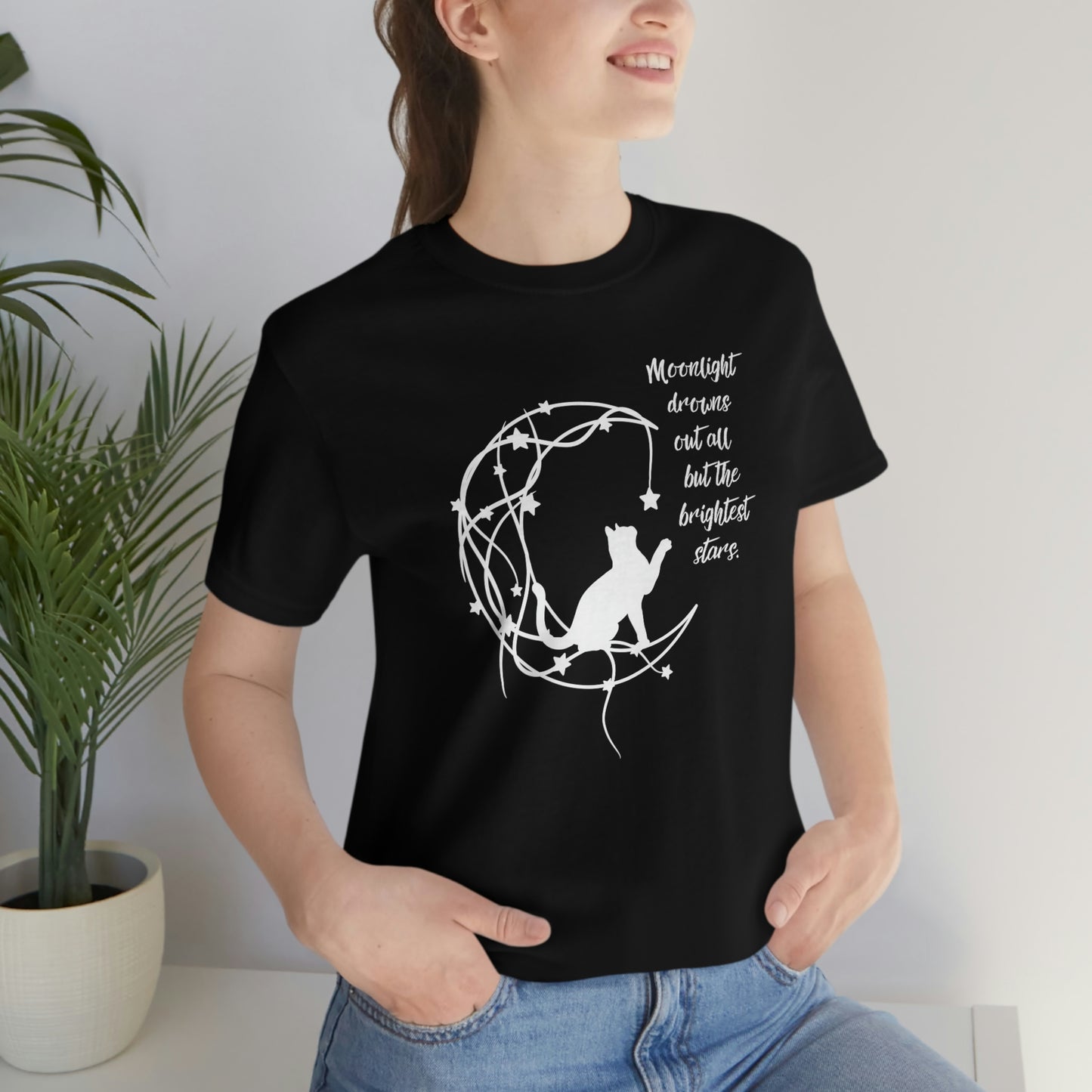 Cat and moon T-shirt
