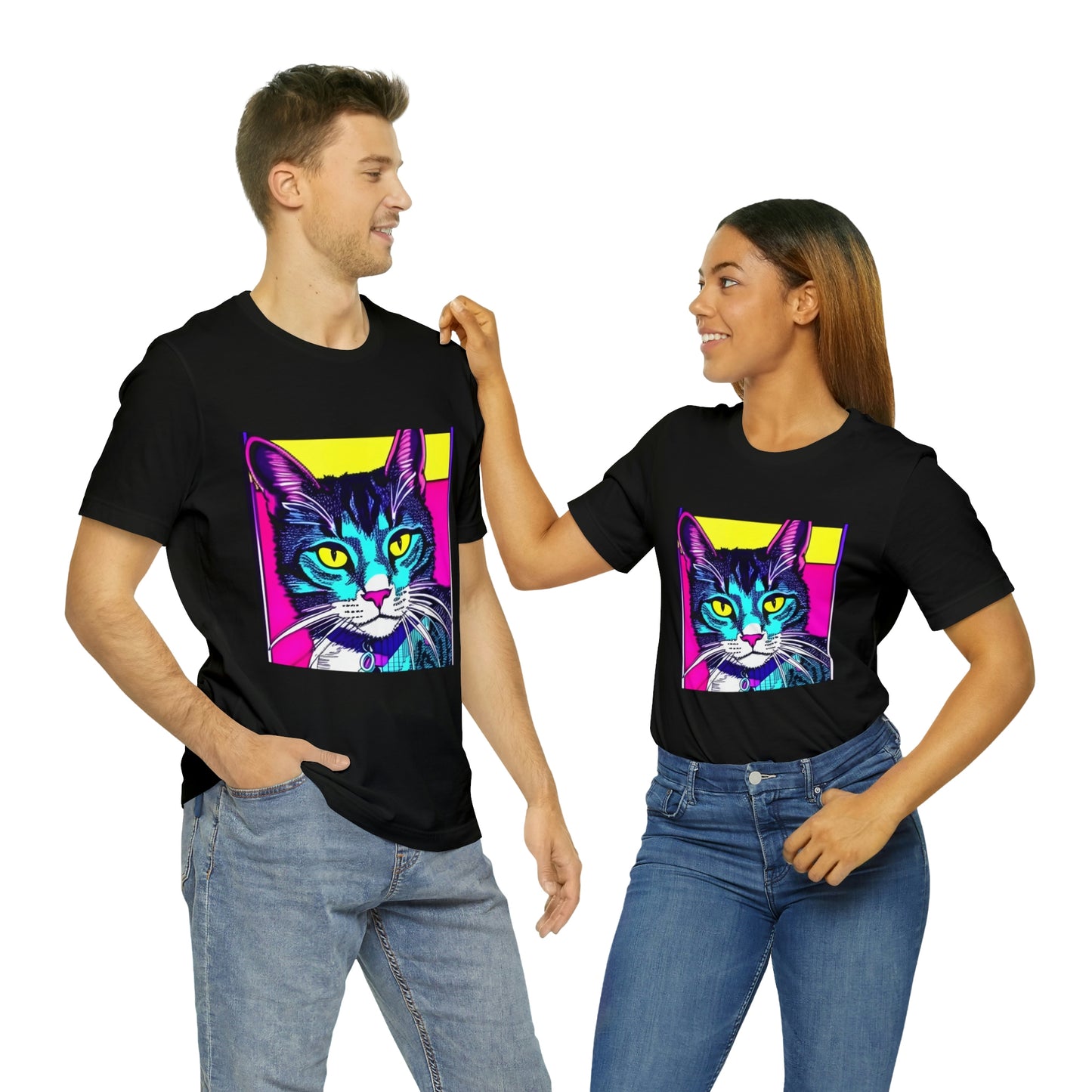 Colorful Graphic Cat T-Shirt