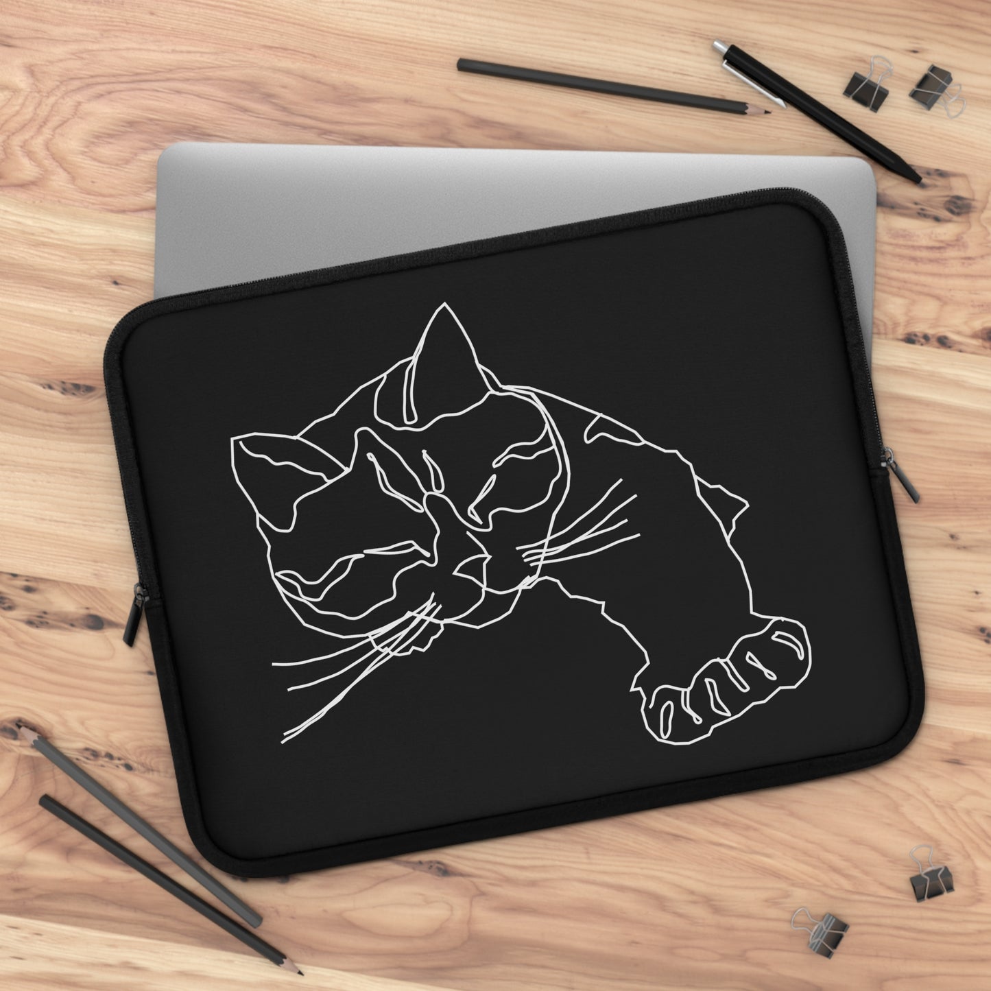 Minimalist Cat Laptop Sleeve, Line Art Cat laptop case, Modern cat laptop sleeve, Cat lover gift, Cat accessories, Unique cat laptop case