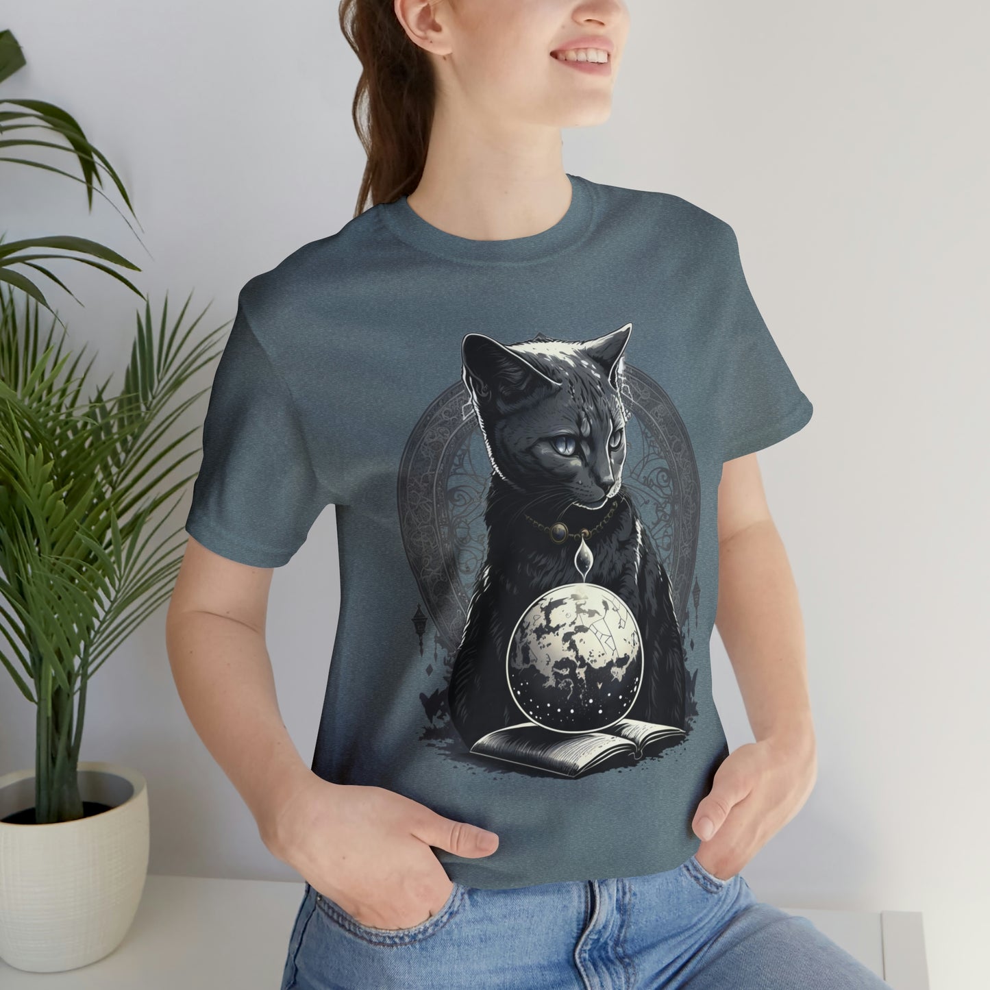 Cosmic cat T-shirt, cat magician shirt, magical cat shirt, witch cat tee, mystical cat shirt, celestial fantasy cat shirt, whimsical tshirt