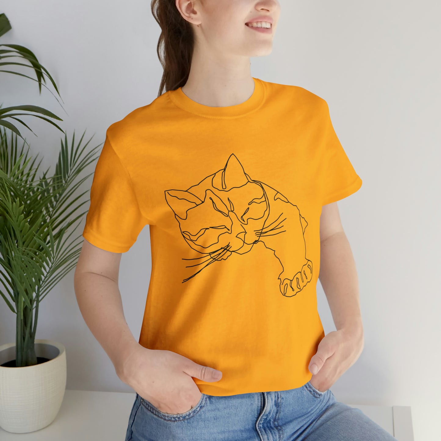 Minimalist Cat Art T-Shirt
