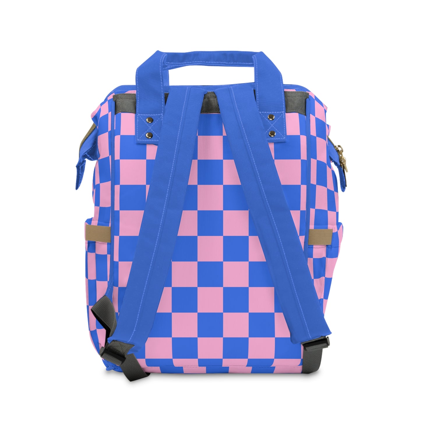 Checkered Funny Cat Large Capacity Backpack