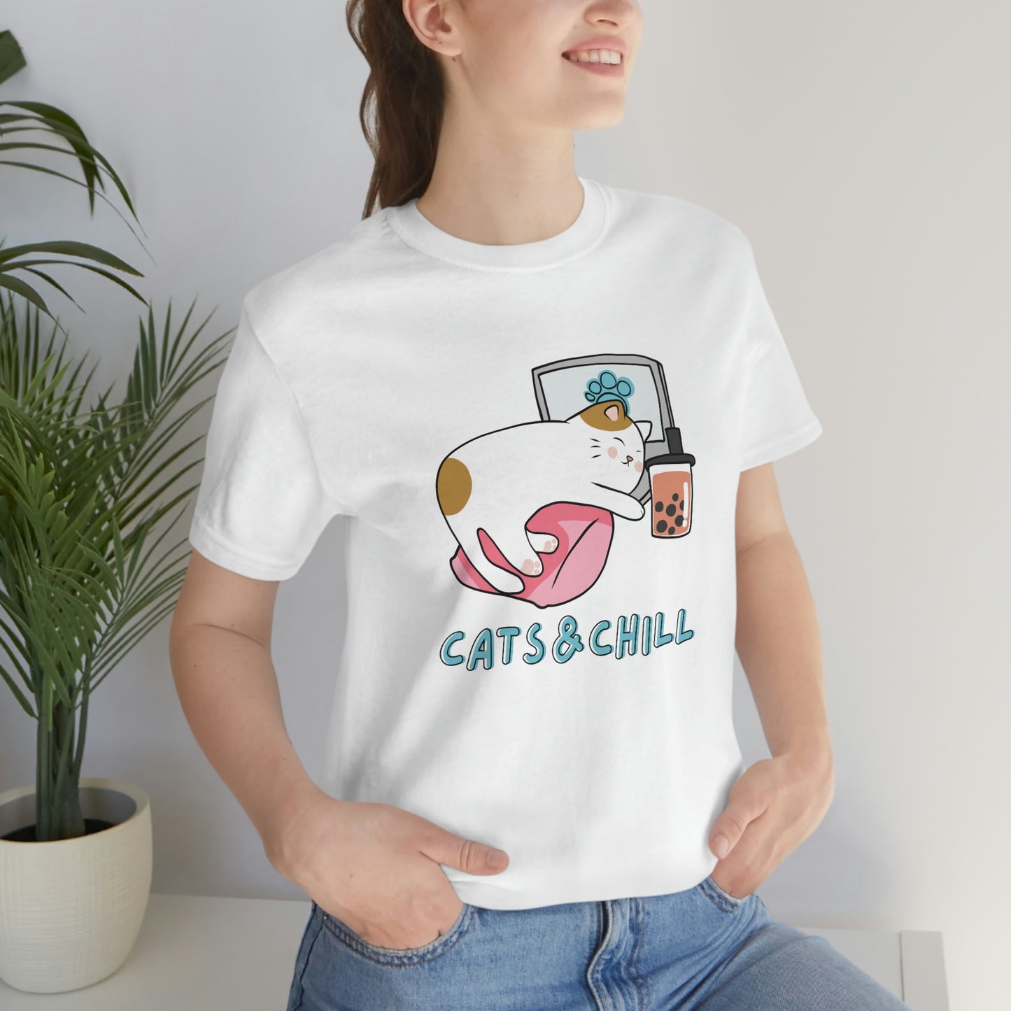 Cats and chill Tee, cat lover gift, funny cat tshirt, crazy cat lady t shirt, sarcastic cat tee, cat mom tee, cute cat shirt, shirt with cat