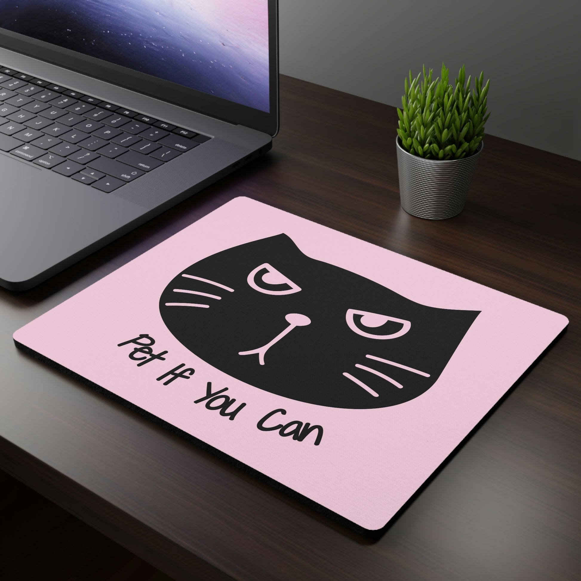 Kawaii cat pet if you can pink Rectangular Mouse Pad, funny cat MousePad, cute cat Mouse Pad, back to school, cat lover gift, cat owner gift