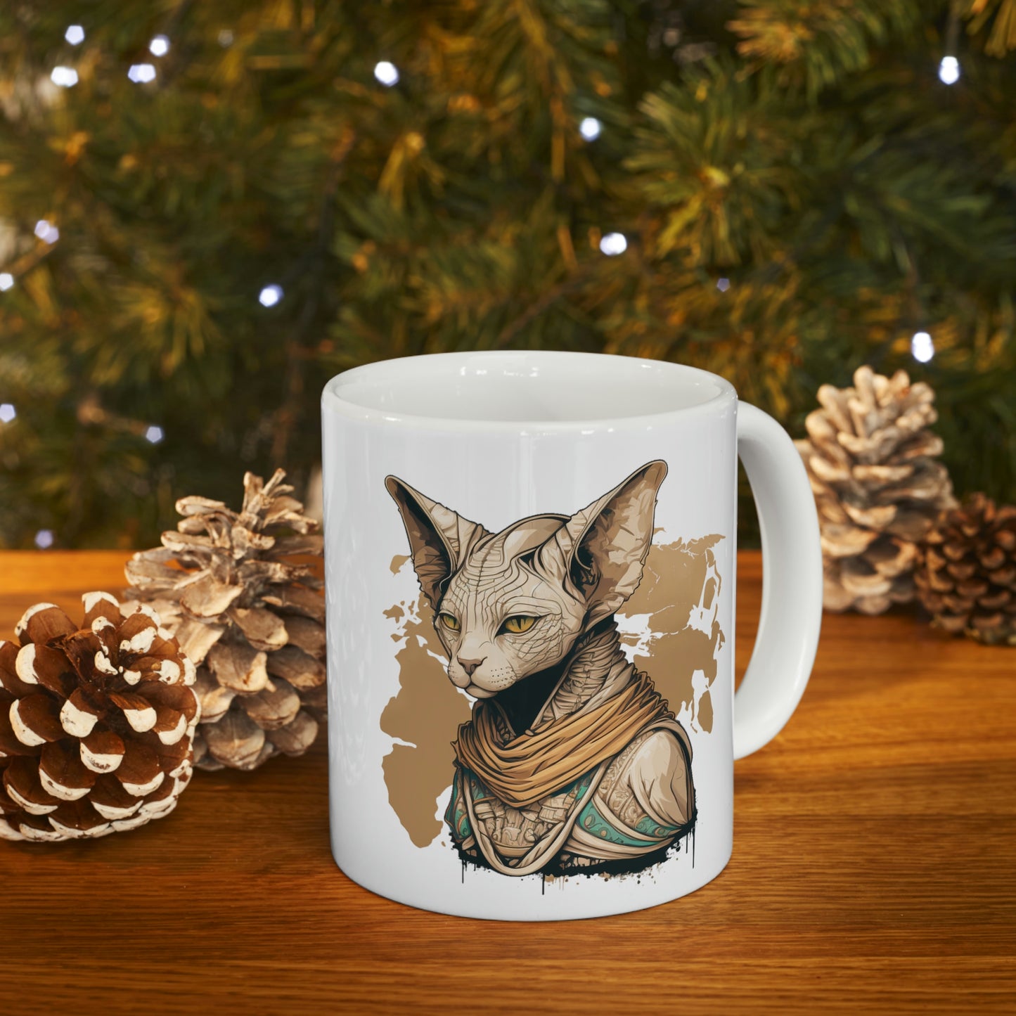 Sphynx cat Ceramic Mug 11oz, pharaoh cat mug, egypt cat coffee mug, Sphynx Mom tea cup, Hairless cat mug, Sphynx Cat owner Gift, cool mug