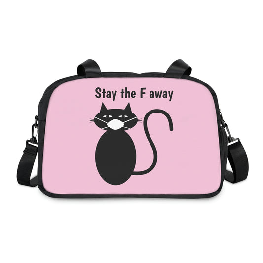 Black cat mask Stay the F away Fitness Handbag, Cat workout bag, cat gym bag, cat lover gift ,yoga bag, shoulder bag, travel bag, sport bag