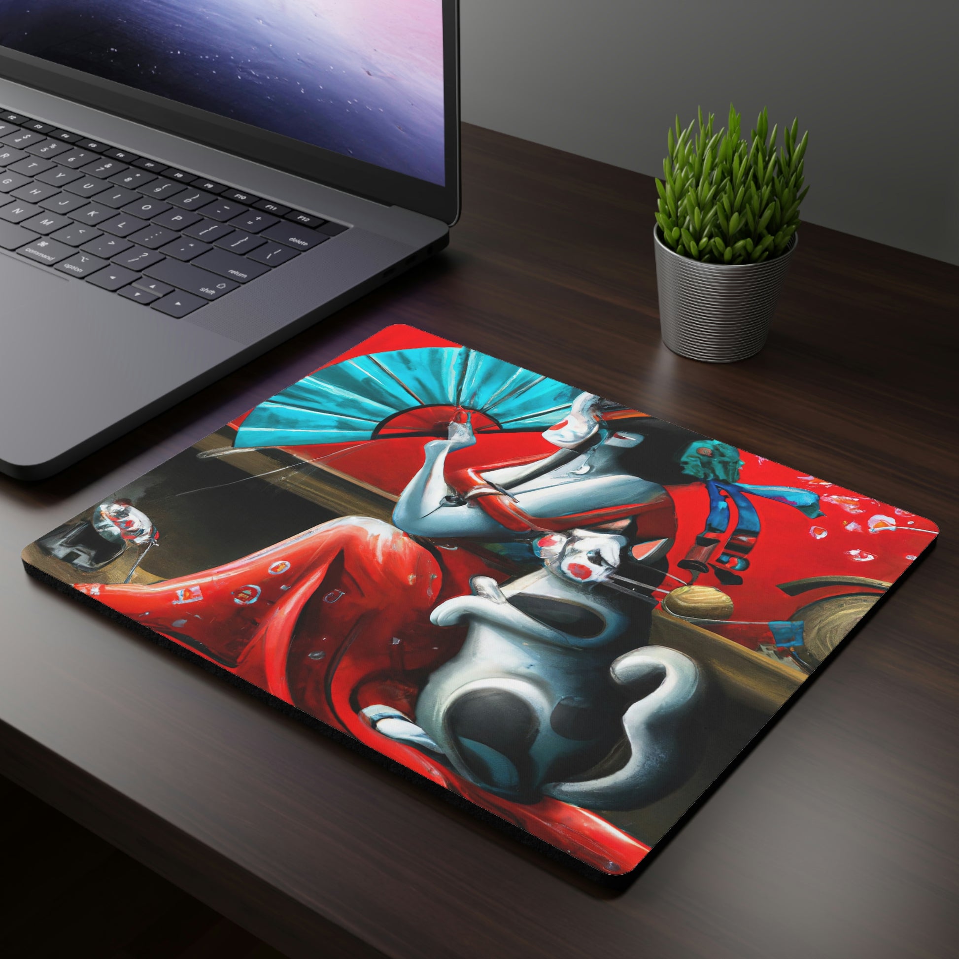 Geisha and cat Rectangular Mouse Pad, chinese women mouse pad, Japanese feudal art mouse pad, Asian-inspired art mouse pad, back to school