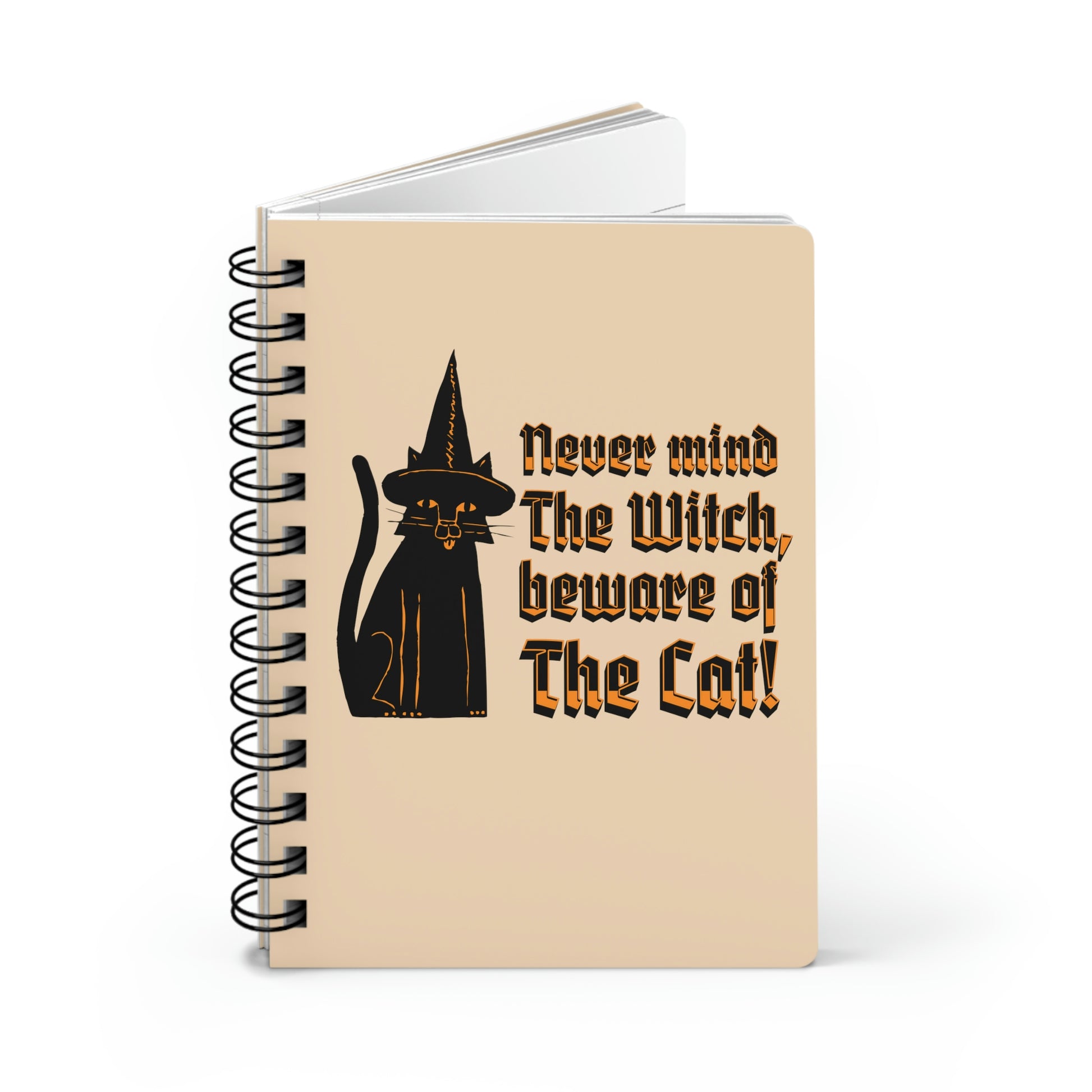 Cat familiar Spiral Bound Journal, witchy cat notebook, witchcraft journal, witchy cat quote notebook, pagan notebook, fantasy notebook