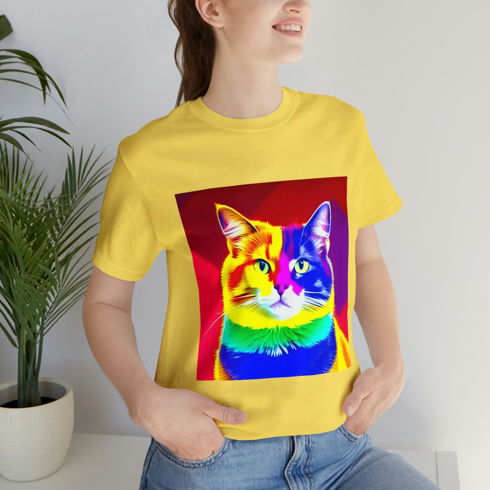 Rainbow Pride Cat T-shirt, Cat LGBTQ shirt, colorful cat shirt, cute Lgbt tee, funny kawaii cat tshirt, Purride cat shirt, cat lover gift
