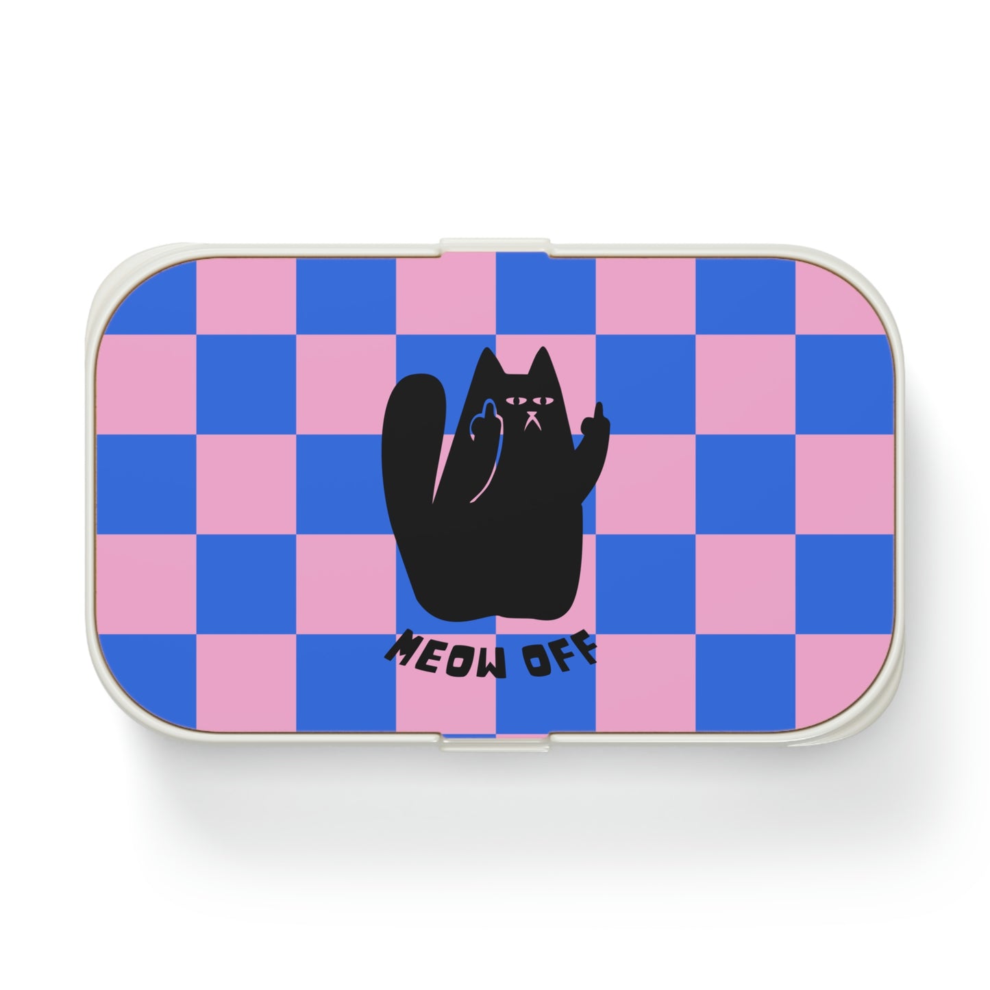 Checkered Funny cat Bento Lunch Box