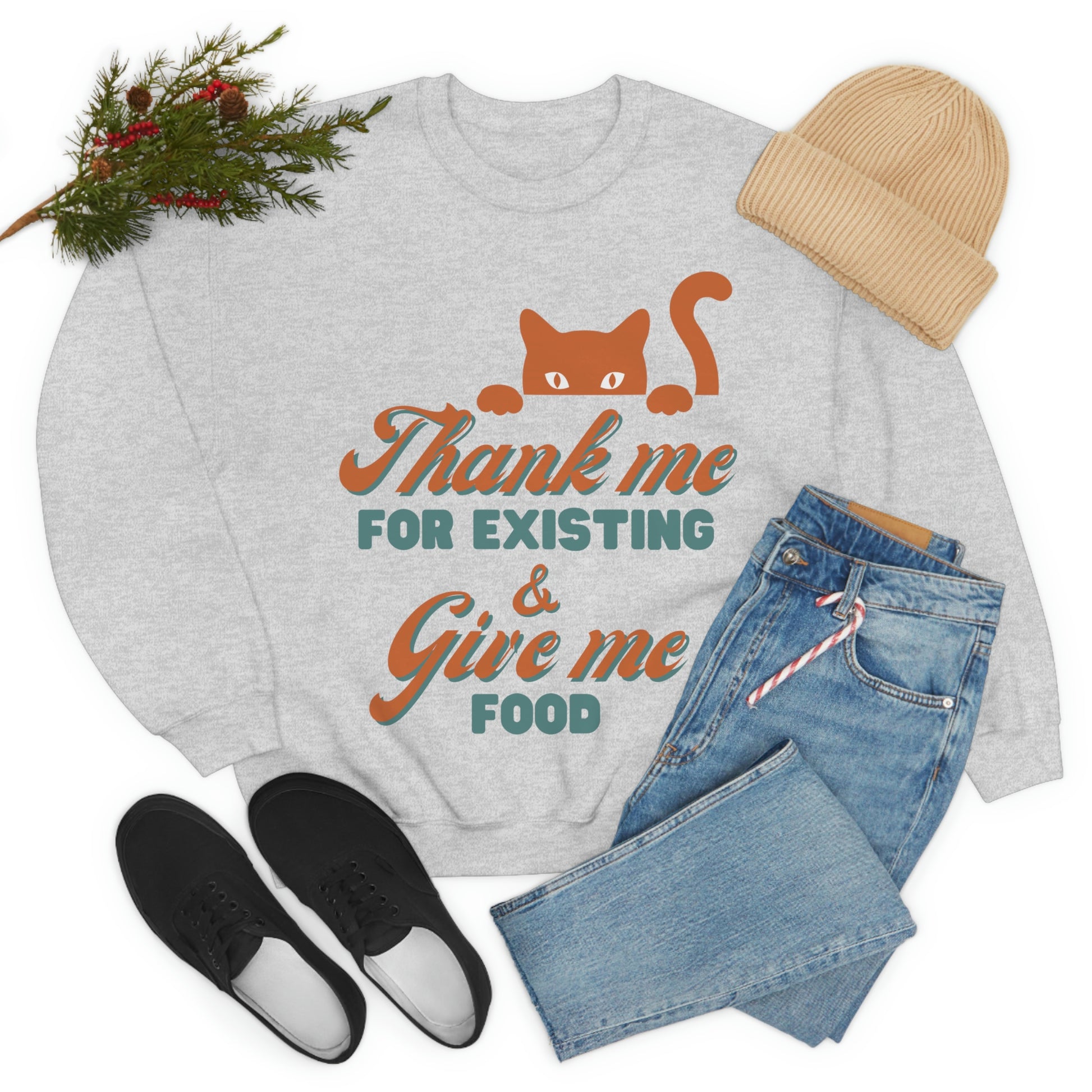 Funny cat Thanksgiving sweatshirt, Cats Fall sweater, holiday sweater, groovy text sweater, autumn Sweatshirt, boss cat sarcastic quote