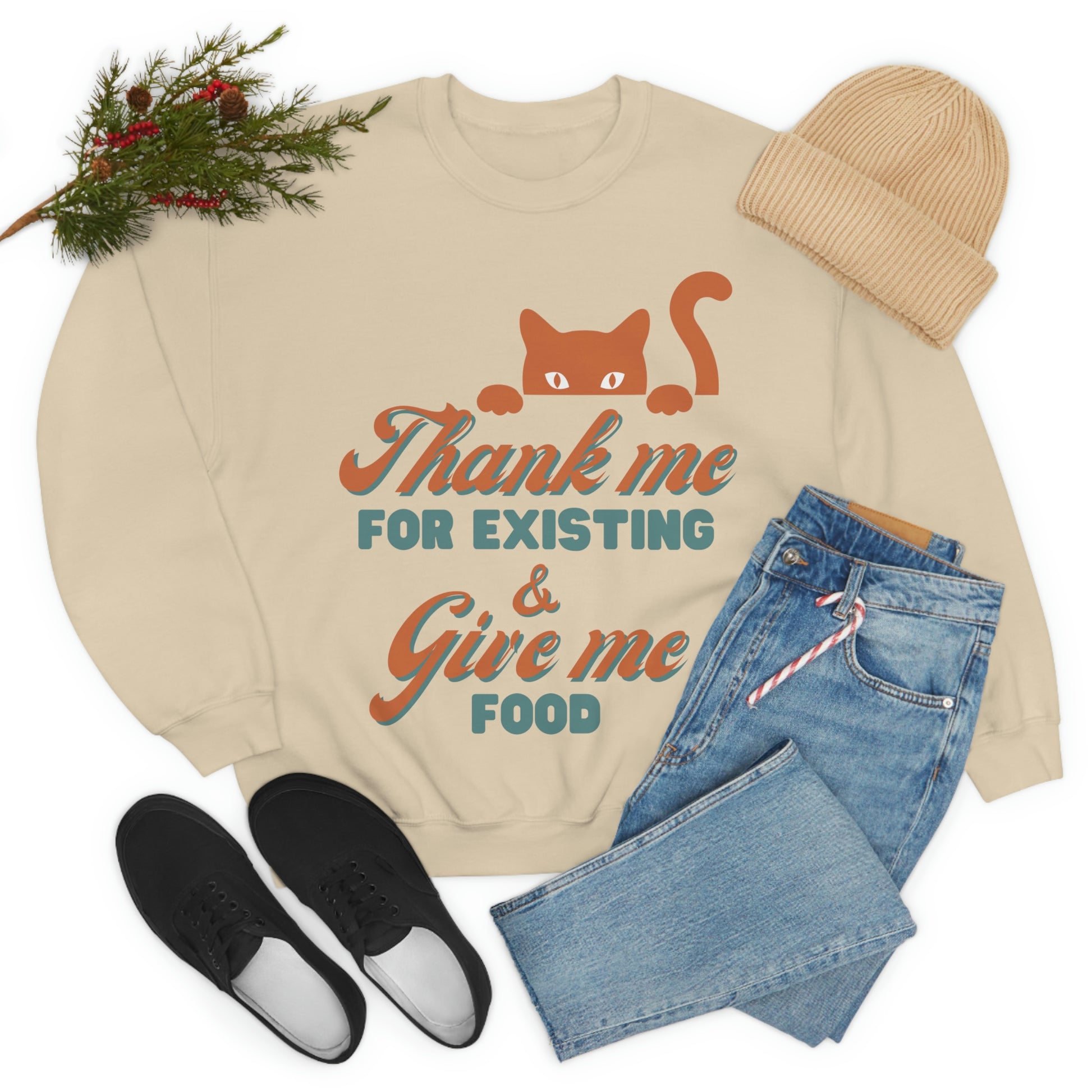 Funny cat Thanksgiving sweatshirt, Cats Fall sweater, holiday sweater, groovy text sweater, autumn Sweatshirt, boss cat sarcastic quote