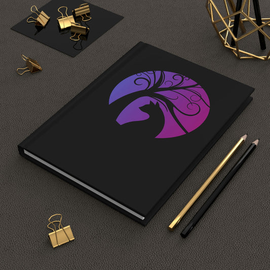 Black Cat Moon Hardcover Journal Matte | mystic aesthetic notebook