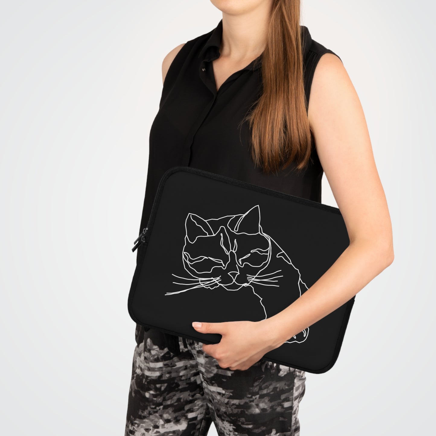 Minimalist Cat Laptop Sleeve