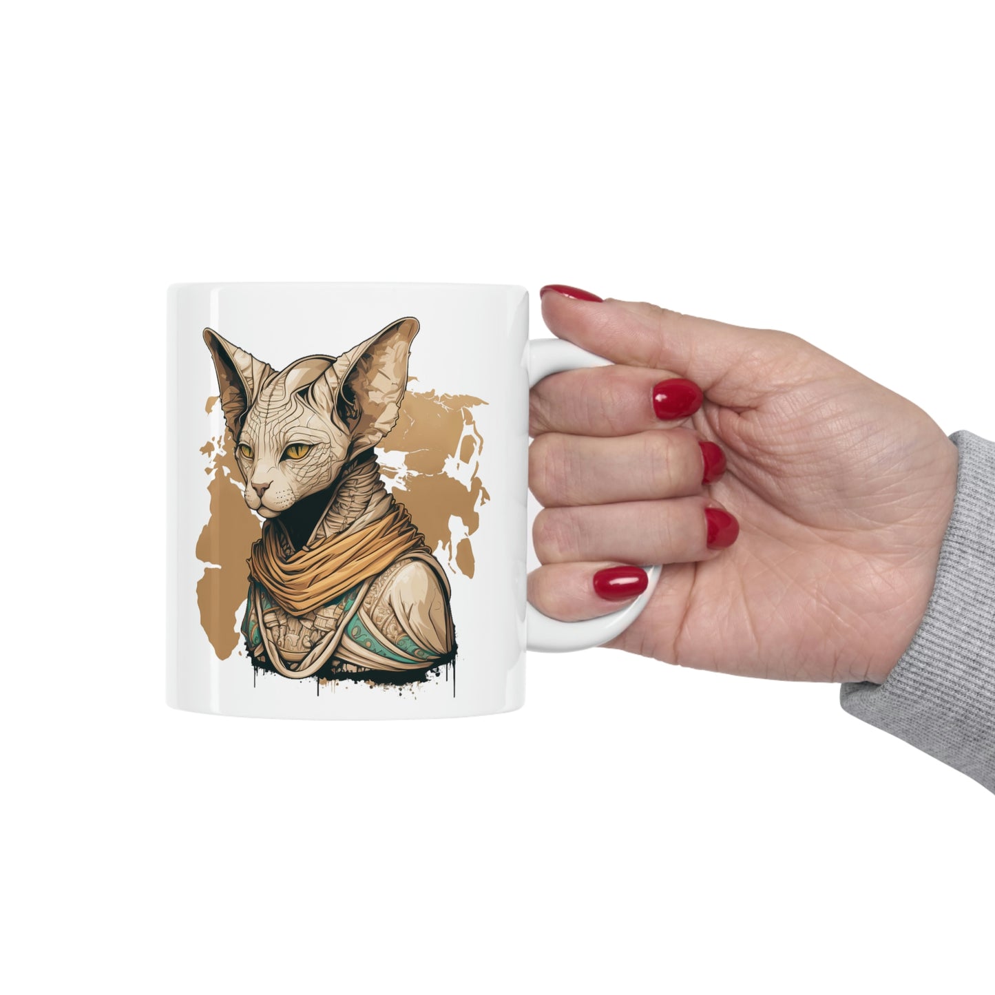 Sphynx Cat Pharaoh Ceramic Mug 11oz