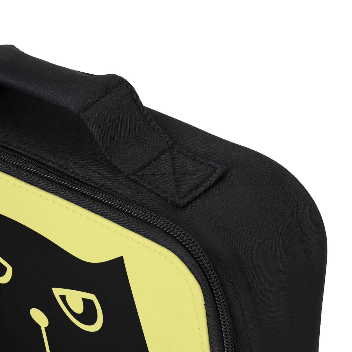 Black cat says "pet if you can" yellow Lunch Bag