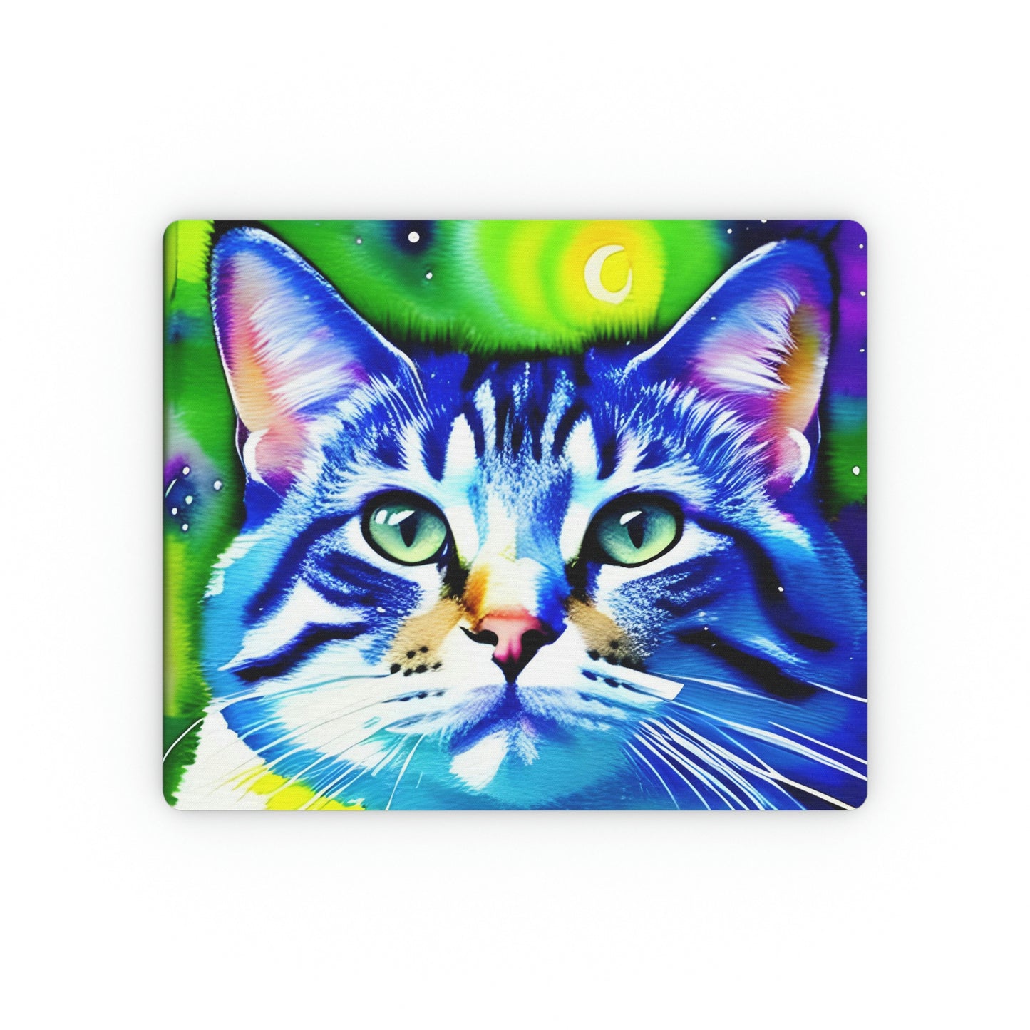 Colorful cat graphic Rectangular Mouse Pad, Cat lover gift, Bright Cute cat mouse pad, Vibrant Whimsical cat mouse pad, Cat accessories